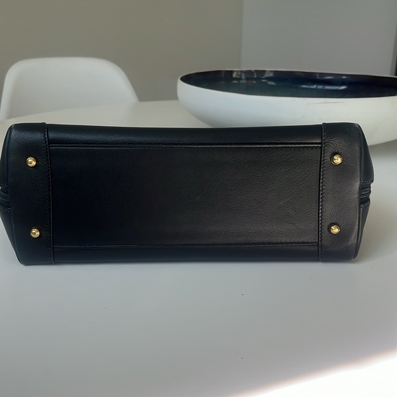 Gucci Black Leather Two Way Bag with Bamboo and Gold (strap included) 100% auth - Picture 3 of 6